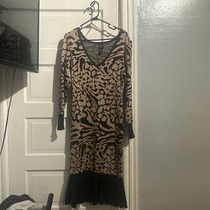 Long sleeve unique pattern dress